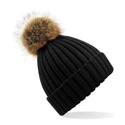 Picture of Beechfield Fur Pom Pom Chunky Beanies