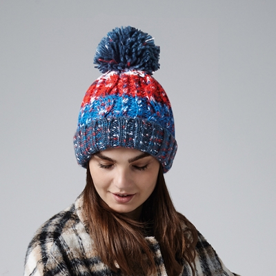 Picture of Beechfield Corkscrew Pom Pom Chunky Beanies