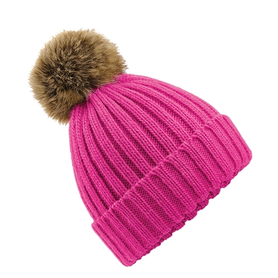 Picture of Beechfield Fur Pom Pom Chunky Beanies