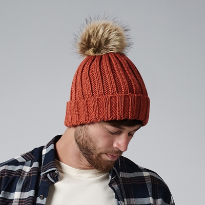 Picture of Beechfield Fur Pom Pom Chunky Beanies