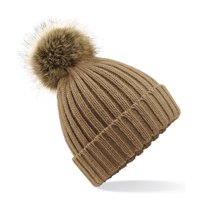 Picture of Beechfield Fur Pom Pom Chunky Beanies