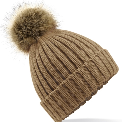 Picture of Beechfield Fur Pom Pom Chunky Beanies