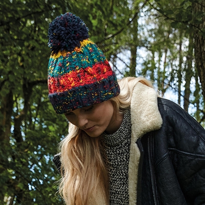 Picture of Beechfield Corkscrew Pom Pom Chunky Beanies