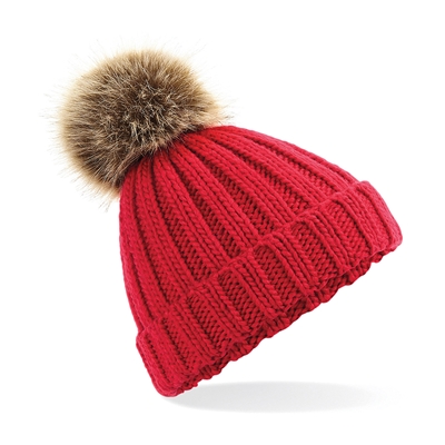 Picture of Beechfield Fur Pom Pom Chunky Beanies