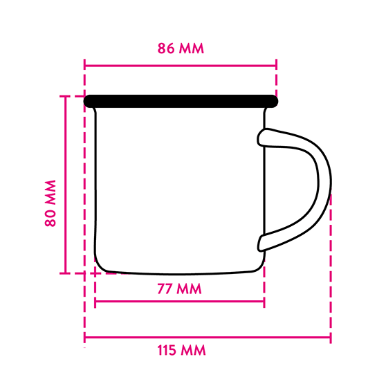 Diagram of an enamel mug