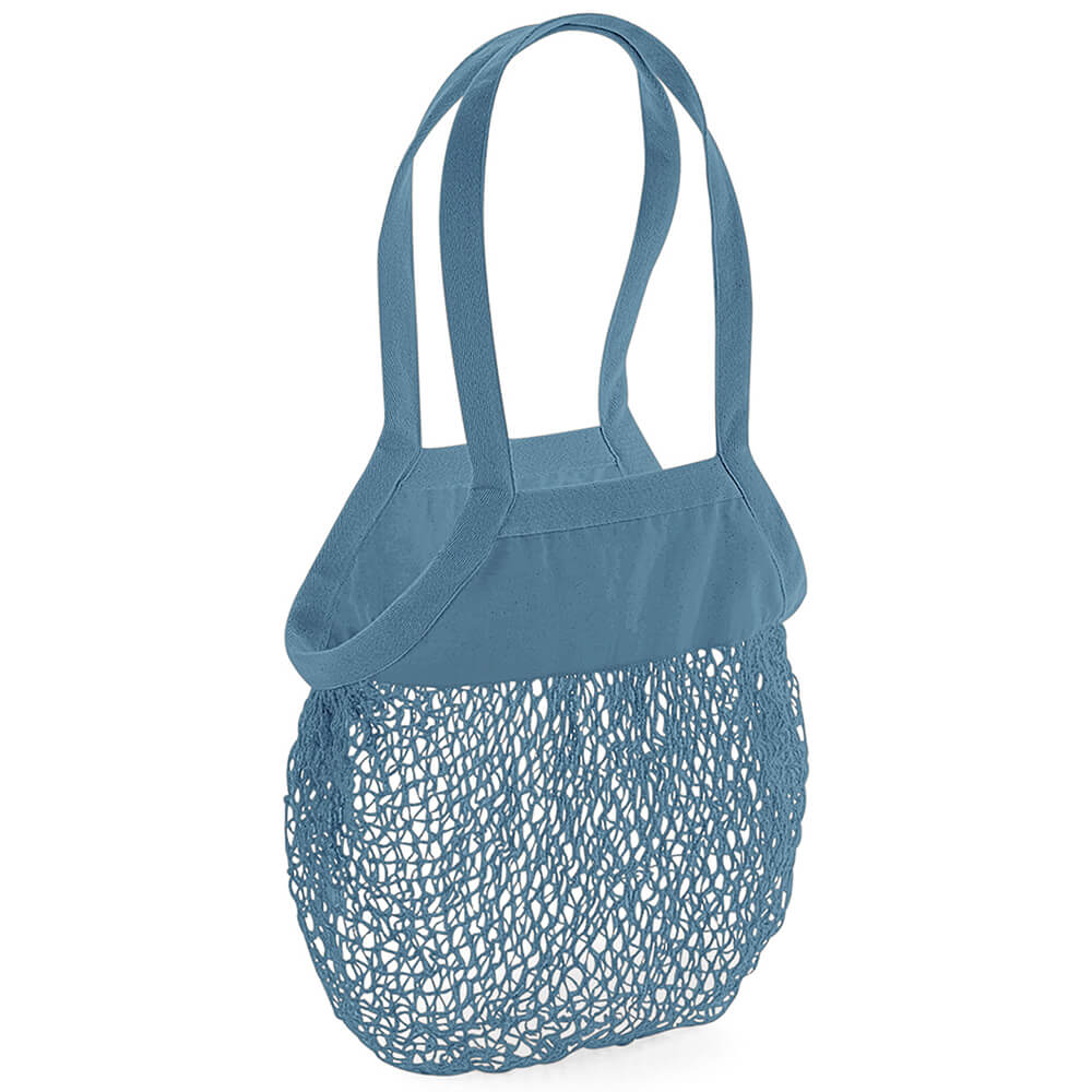 Image of an airforce Blue mesh bag