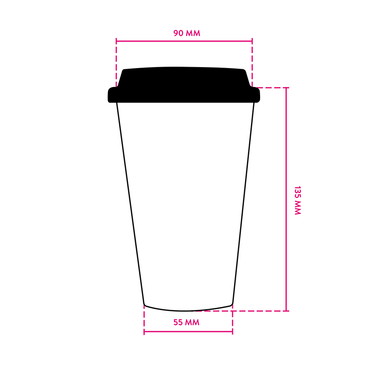 Travel mug size diagram