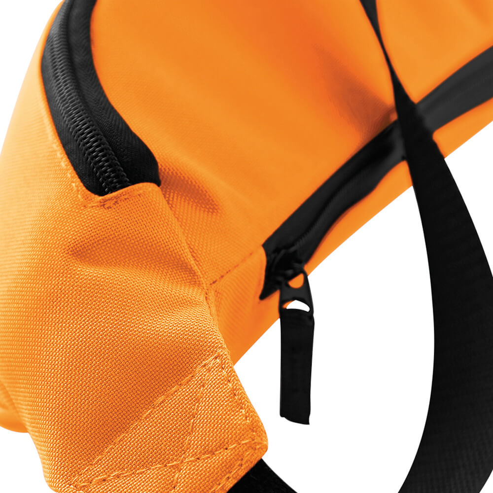 close up of orange belt bag